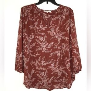 Fun 2 Fun Maroon and White Blouse Size 3X long sleeve